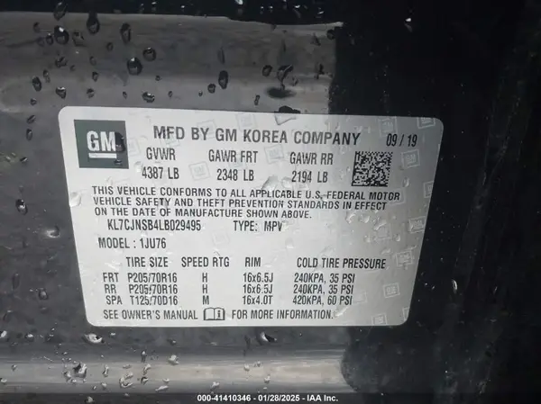 KL7CJNSB4LB029495 2020 CHEVROLET TRAX - Image 8