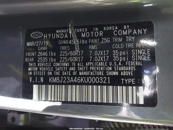 KM8J23A46KU000321 2019 HYUNDAI TUCSON - Image 8