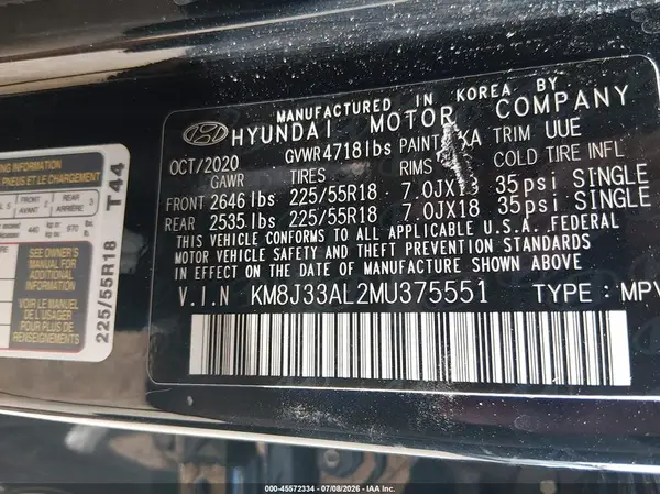 KM8J33AL2MU375551 2021 HYUNDAI TUCSON - Image 8