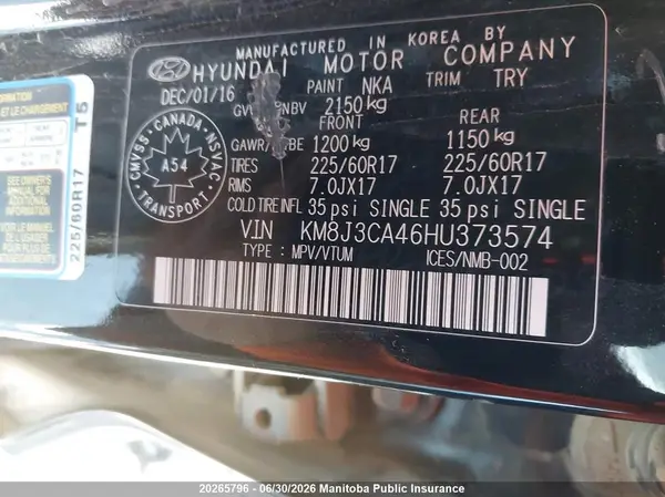KM8J3CA46HU373574 2017 HYUNDAI TUCSON - Image 8
