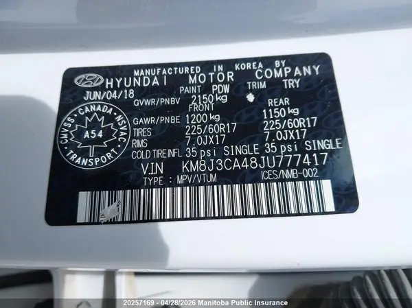 KM8J3CA48JU777417 2018 HYUNDAI TUCSON - Image 8