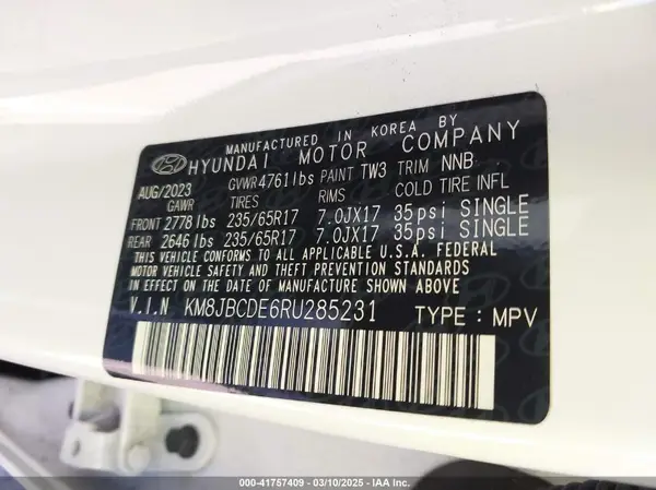 KM8JBCDE6RU285231 2024 HYUNDAI TUCSON - Image 8