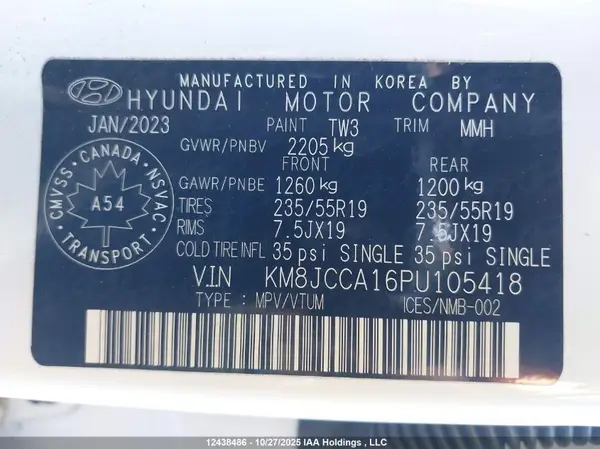 KM8JCCA16PU105418 2023 HYUNDAI TUCSON - Image 8