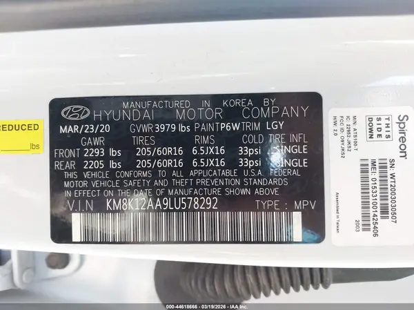 KM8K12AA9LU578292 2020 HYUNDAI KONA - Image 8
