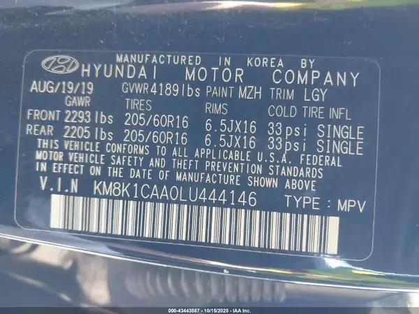 KM8K1CAA0LU444146 2020 HYUNDAI KONA - Image 8