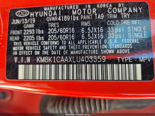 KM8K1CAAXLU403359 2020 HYUNDAI KONA - Image 8