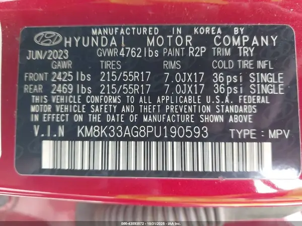 KM8K33AG8PU190593 2023 HYUNDAI KONA - Image 8