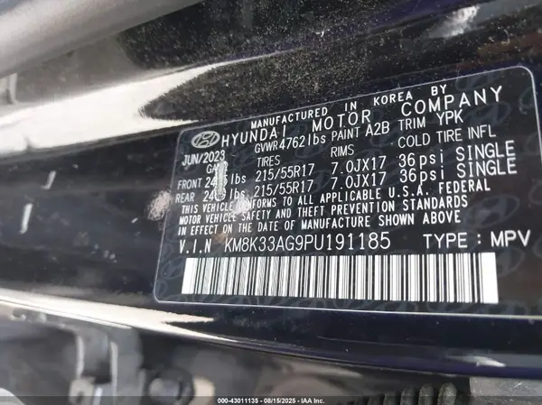 KM8K33AG9PU191185 2023 HYUNDAI KONA - Image 8
