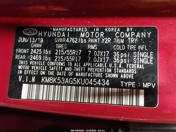 KM8K53AG5KU045434 2019 HYUNDAI KONA - Image 8