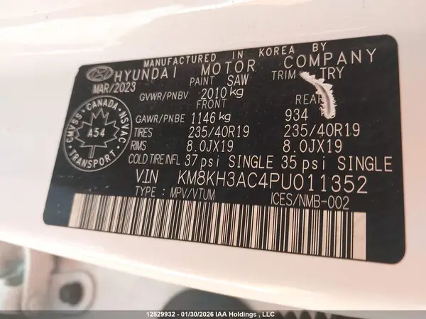 KM8KH3AC4PU011352 2023 HYUNDAI KONA - Image 8