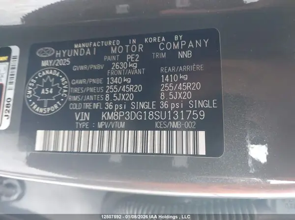 KM8P3DG18SU131759 2025 HYUNDAI SANTA FE - Image 8