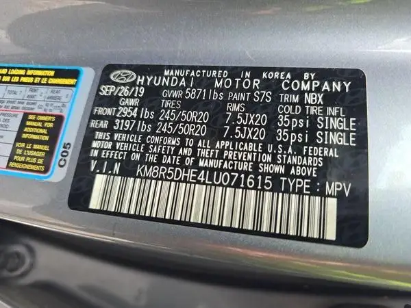 KM8R5DHE4LU071615 2020 HYUNDAI PALISADE - Image 8