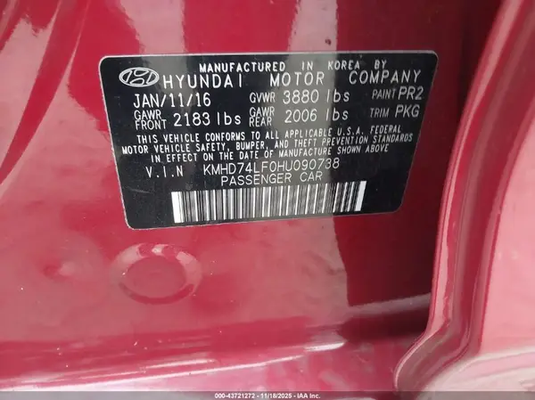 KMHD74LF0HU090738 2017 HYUNDAI ELANTRA - Image 8
