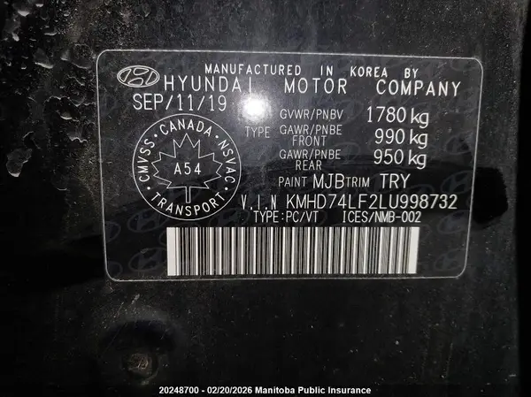 KMHD74LF2LU998732 2020 HYUNDAI ELANTRA - Image 8