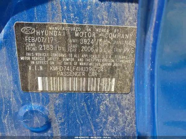 KMHD74LF4HU397734 2017 HYUNDAI ELANTRA - Image 8