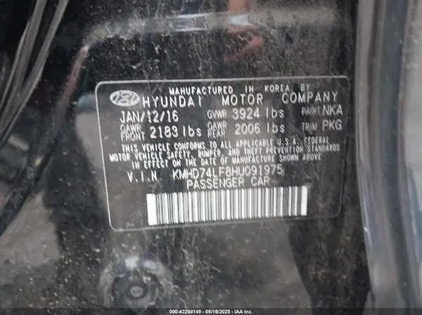 KMHD74LF8HU091975 2017 HYUNDAI ELANTRA - Image 8