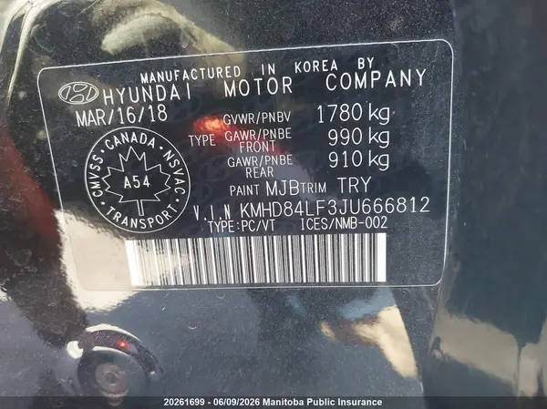KMHD84LF3JU666812 2018 HYUNDAI ELANTRA - Image 8
