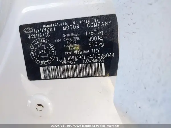 KMHD84LF4JU626044 2018 HYUNDAI ELANTRA - Image 8