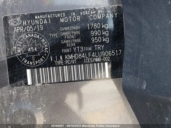 KMHD84LF4LU906517 2020 HYUNDAI ELANTRA - Image 8