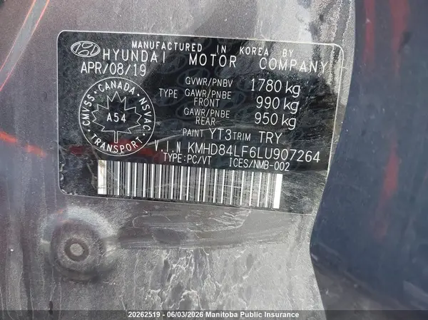 KMHD84LF6LU907264 2020 HYUNDAI ELANTRA - Image 8