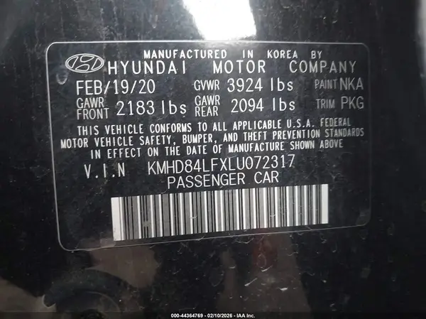 KMHD84LFXLU072317 2020 HYUNDAI ELANTRA - Image 8