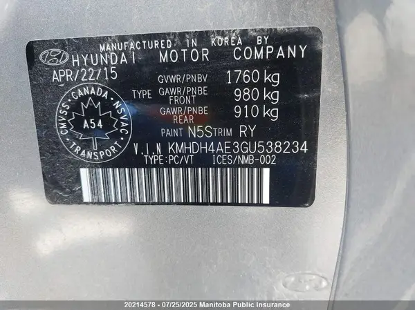 KMHDH4AE3GU538234 2016 HYUNDAI ELANTRA - Image 8