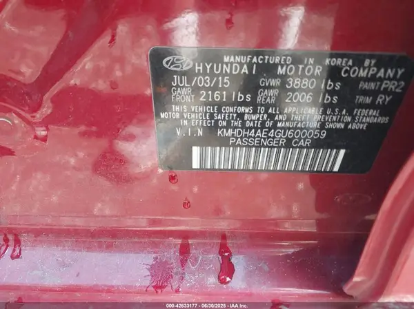 KMHDH4AE4GU600059 2016 HYUNDAI ELANTRA - Image 8