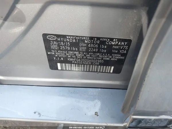 KMHFG4JG2GA502985 2016 HYUNDAI AZERA - Image 8