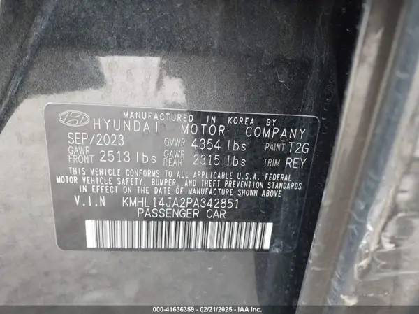 KMHL14JA2PA342851 2023 HYUNDAI SONATA - Image 8