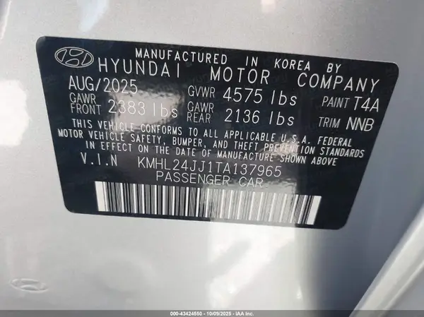 KMHL24JJ1TA137965 2026 HYUNDAI SONATA - Image 5
