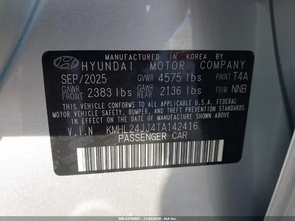 KMHL24JJ4TA142416 2026 HYUNDAI SONATA - Image 5