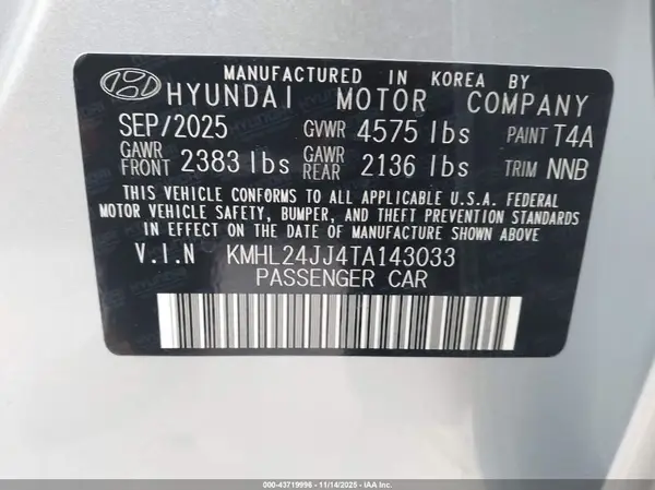 KMHL24JJ4TA143033 2026 HYUNDAI SONATA - Image 5