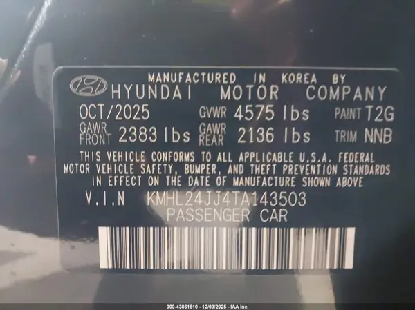 KMHL24JJ4TA143503 2026 HYUNDAI SONATA - Image 5
