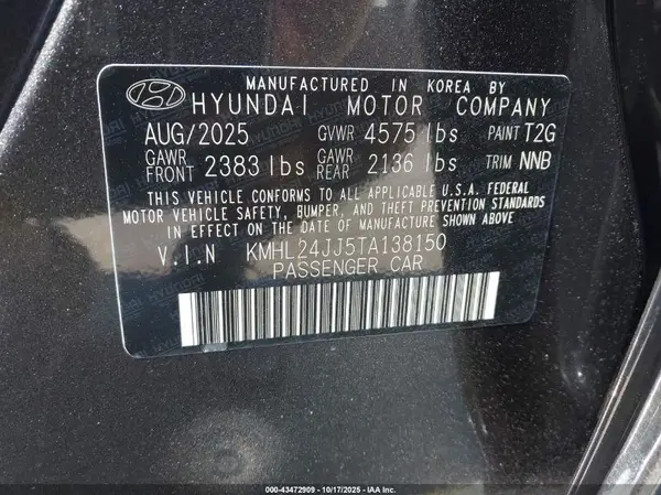KMHL24JJ5TA138150 2026 HYUNDAI SONATA - Image 5