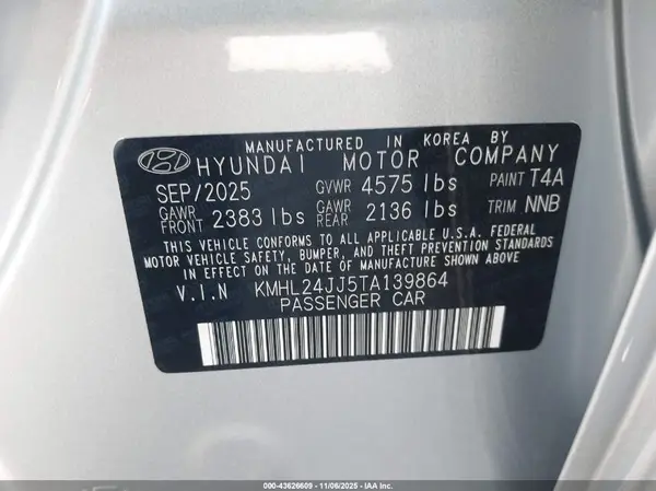 KMHL24JJ5TA139864 2026 HYUNDAI SONATA - Image 5