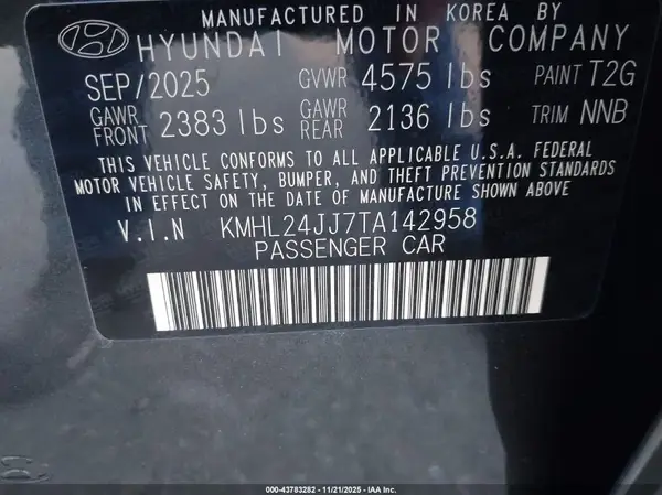 KMHL24JJ7TA142958 2026 HYUNDAI SONATA - Image 5