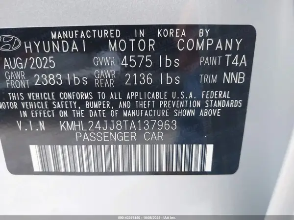 KMHL24JJ8TA137963 2026 HYUNDAI SONATA - Image 5