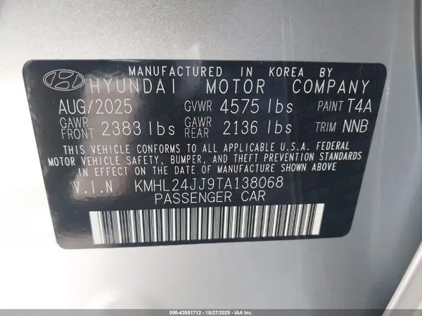 KMHL24JJ9TA138068 2026 HYUNDAI SONATA - Image 5