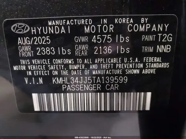 KMHL34JJ5TA139599 2026 HYUNDAI SONATA - Image 5