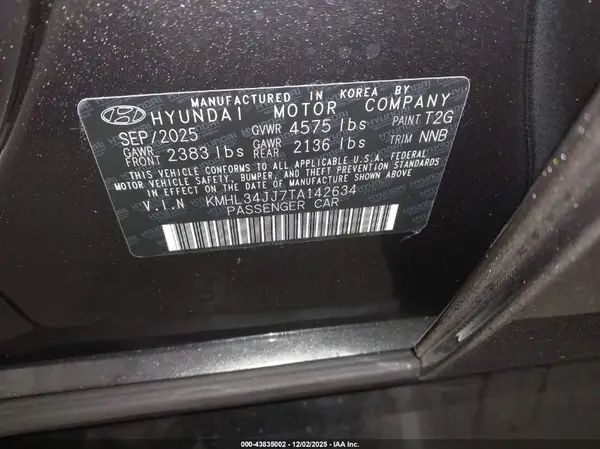 KMHL34JJ7TA142634 2026 HYUNDAI SONATA - Image 5