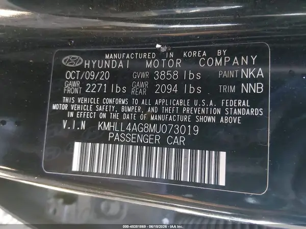 KMHLL4AG8MU073019 2021 HYUNDAI ELANTRA - Image 8