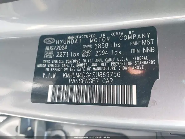 KMHLM4DG4SU869756 2025 HYUNDAI ELANTRA - Image 8
