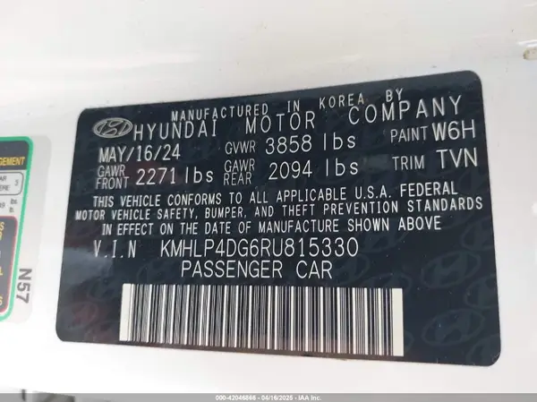 KMHLP4DG6RU815330 2024 HYUNDAI ELANTRA - Image 8