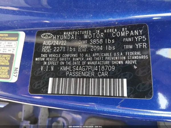 KMHLS4AG7PU418709 2023 HYUNDAI ELANTRA - Image 8