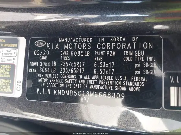 KNDMB5C13M6668309 2021 KIA SEDONA - Image 8