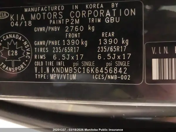 KNDMB5C16K6456842 2019 KIA SEDONA - Image 8
