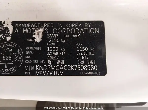 KNDPMCAC2K7508980 2019 KIA SPORTAGE - Image 8