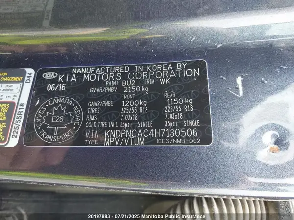 KNDPNCAC4H7130506 2017 KIA SPORTAGE - Image 8