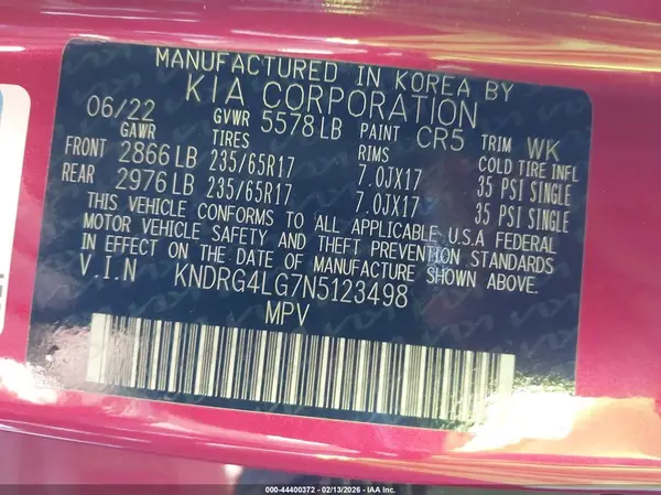 KNDRG4LG7N5123498 2022 KIA SORENTO - Image 8