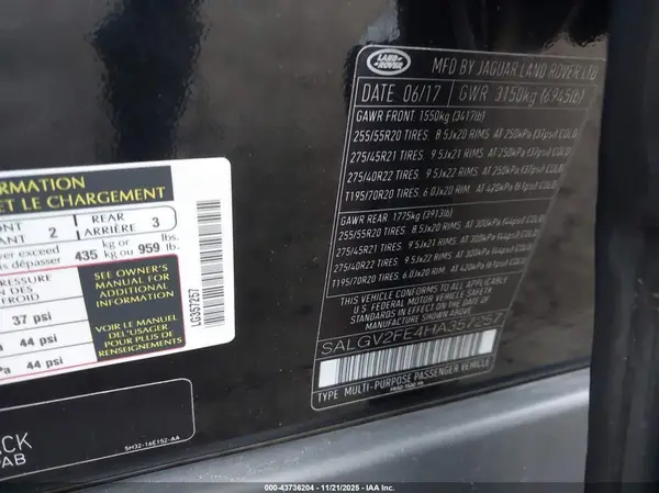SALGV2FE4HA357257 2017 LAND ROVER RANGE ROVER - Image 8